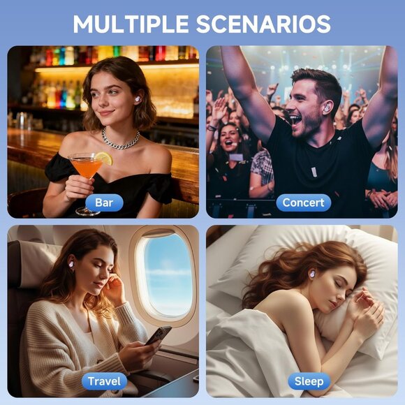 Brand New – Noise Cancelling Ear Plugs with 7 Pairs of Tips and Magnetic Carry C - Picture 6 of 7